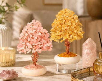 Carnelian Rose Quartz Amethyst Citrine Crystal Tree, Gemstone Bonsai Home Decor, Meditation Room Decor, Christmas Gift, Thanksgiving Gift