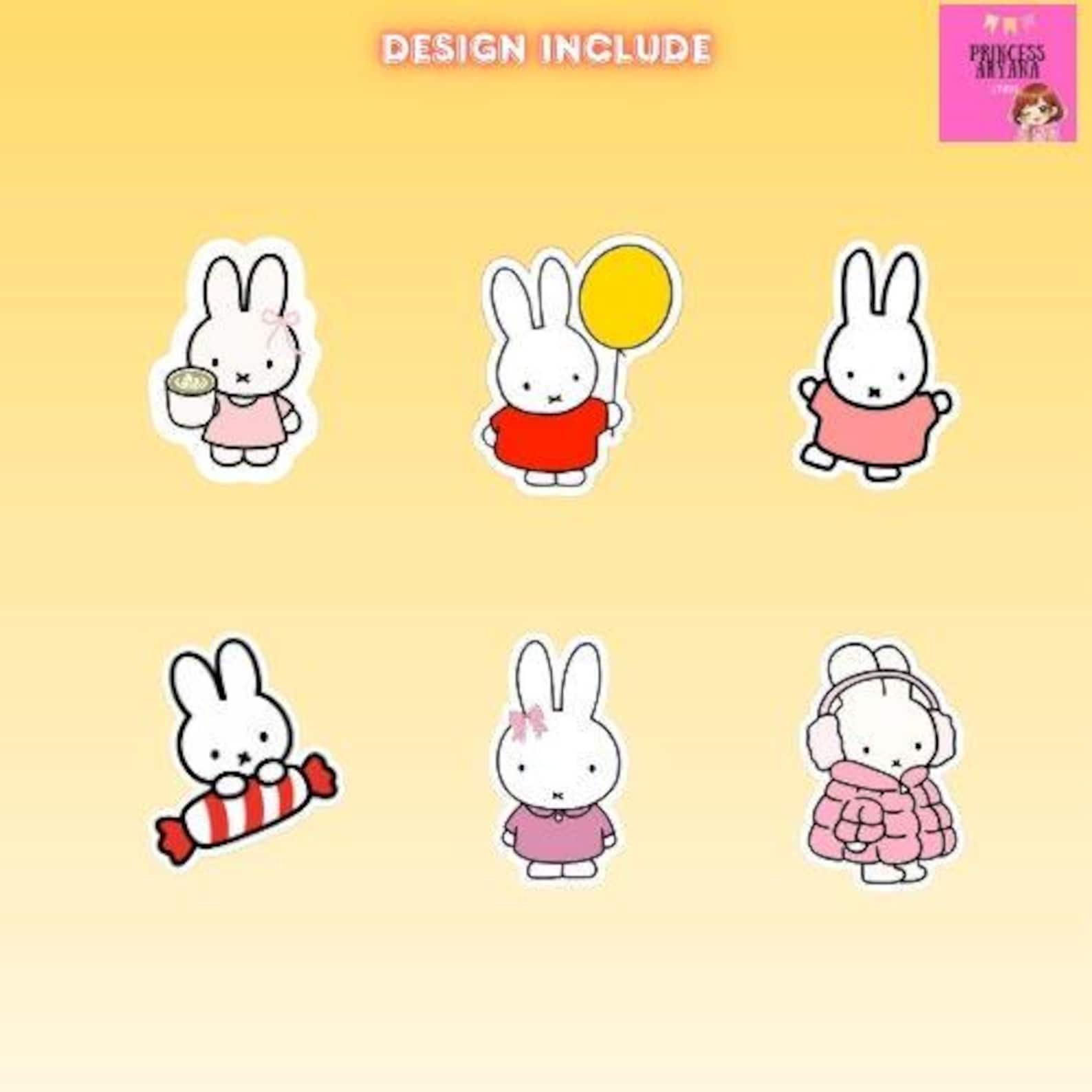 Miffy Rabbit Sticker Miffy Bunny Digital Printable Stickers Cute Kawaii Journal Stickers - Etsy