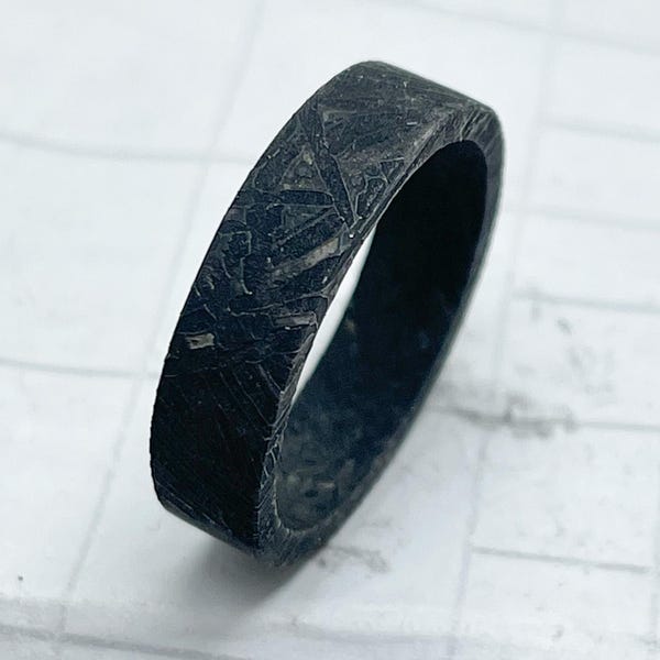 IIIE Iron Meteorite Ring, 6mm Space Wedding Band