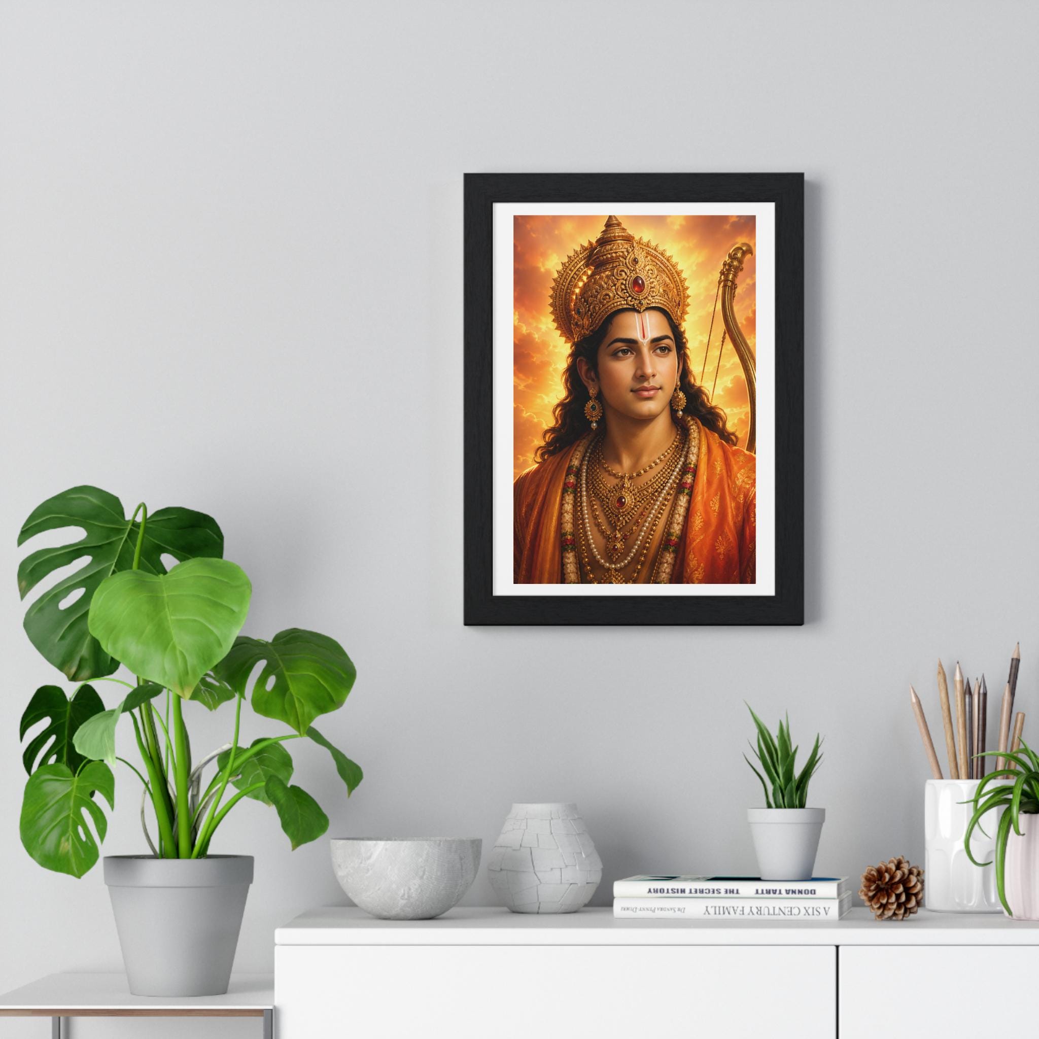 Lord Rama Portrait Divine Lord Rama Portrait - Hindu Deity Wall Art | Spiritual Home Decor ...