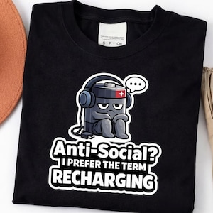 -shirt introverti se ressourcer | T-shirt humoristique développeur