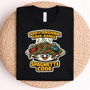 Spaghetti Code Shirt | Lustiges Programmier-Humor-T-Shirt, Software-Entwickler-Geschenk, Bio-Freilandprogramm-Coding-Witz, Unisex-Tech-Shirt für Programm