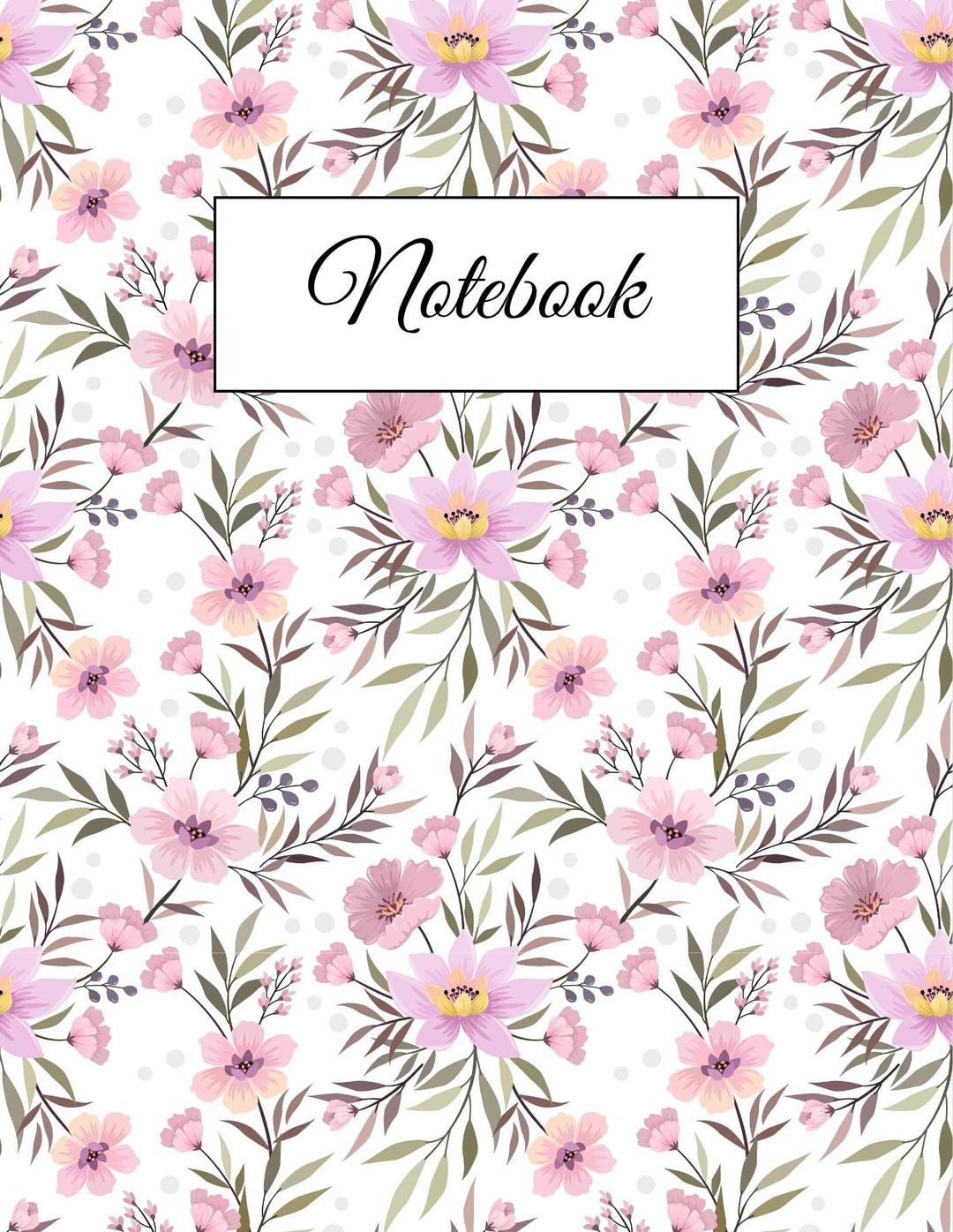 Pink Floral Pattern Notebook | Digital Notebook - Etsy