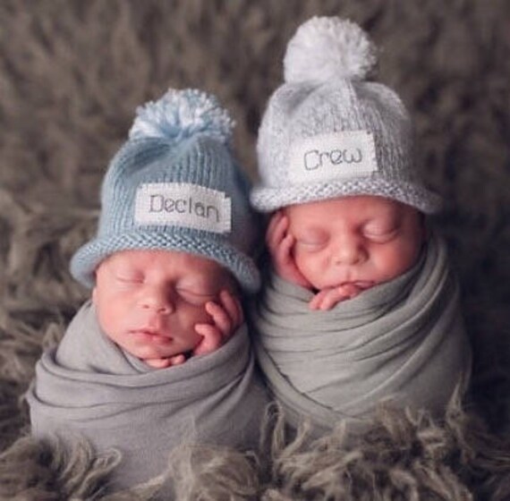 newborn baby hat with name