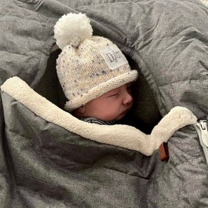 Personalized Preemie Beanie: Hand Knit Baby Hat, Newborn Gift