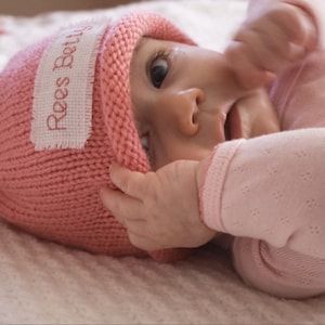 Personalized Preemie Beanie: Hand Knit Baby Name Hat