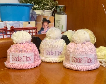 Preemie hospital hat, Newborn, Preemie, Nicu, Baby boy, baby girl, baby shower gift, photo prop, newborn photos, personalized, knit hat