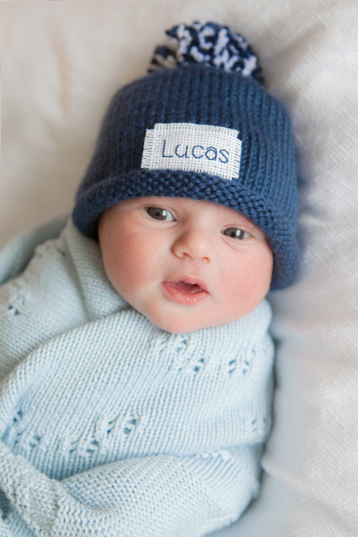 Knit Baby Hat BABY ANNOUNCEMENT Personalizednew Baby Etsy
