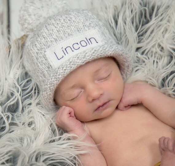 newborn baby hat with name