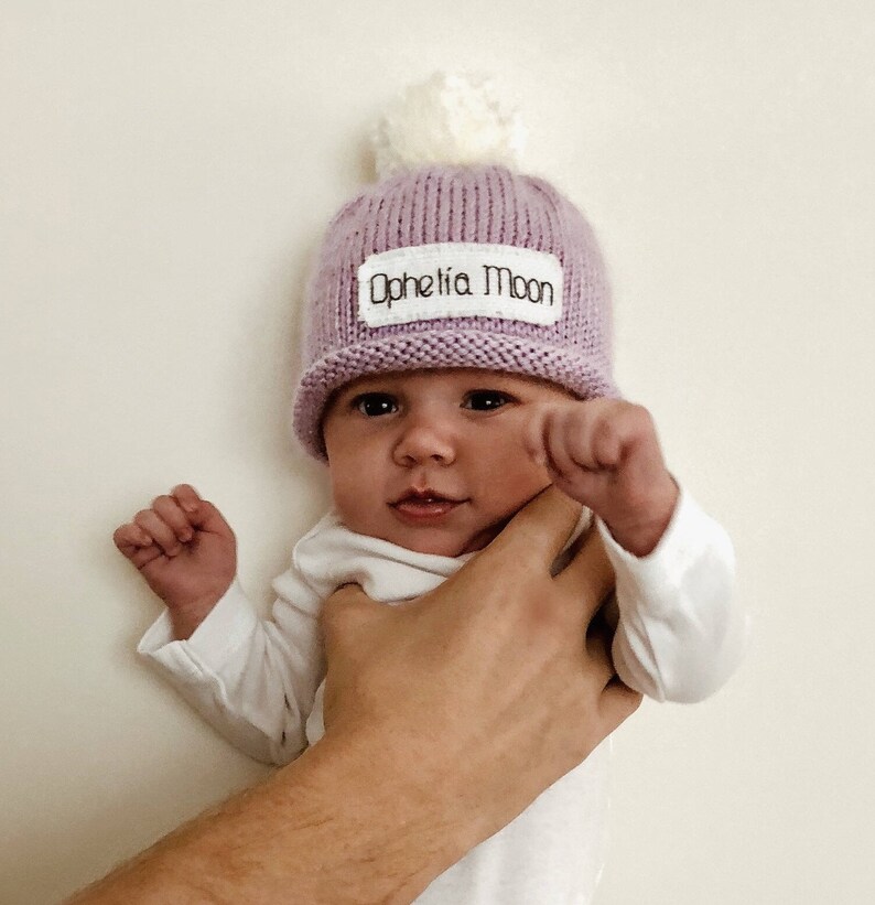 NEWBORN NAME ANNOUNCEMENT Personalized Baby Boy Hat Etsy