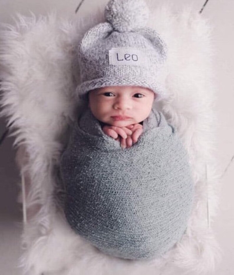 Monogram Baby Boy Winter Hat Baby Boy Hat Personalized Hat Etsy