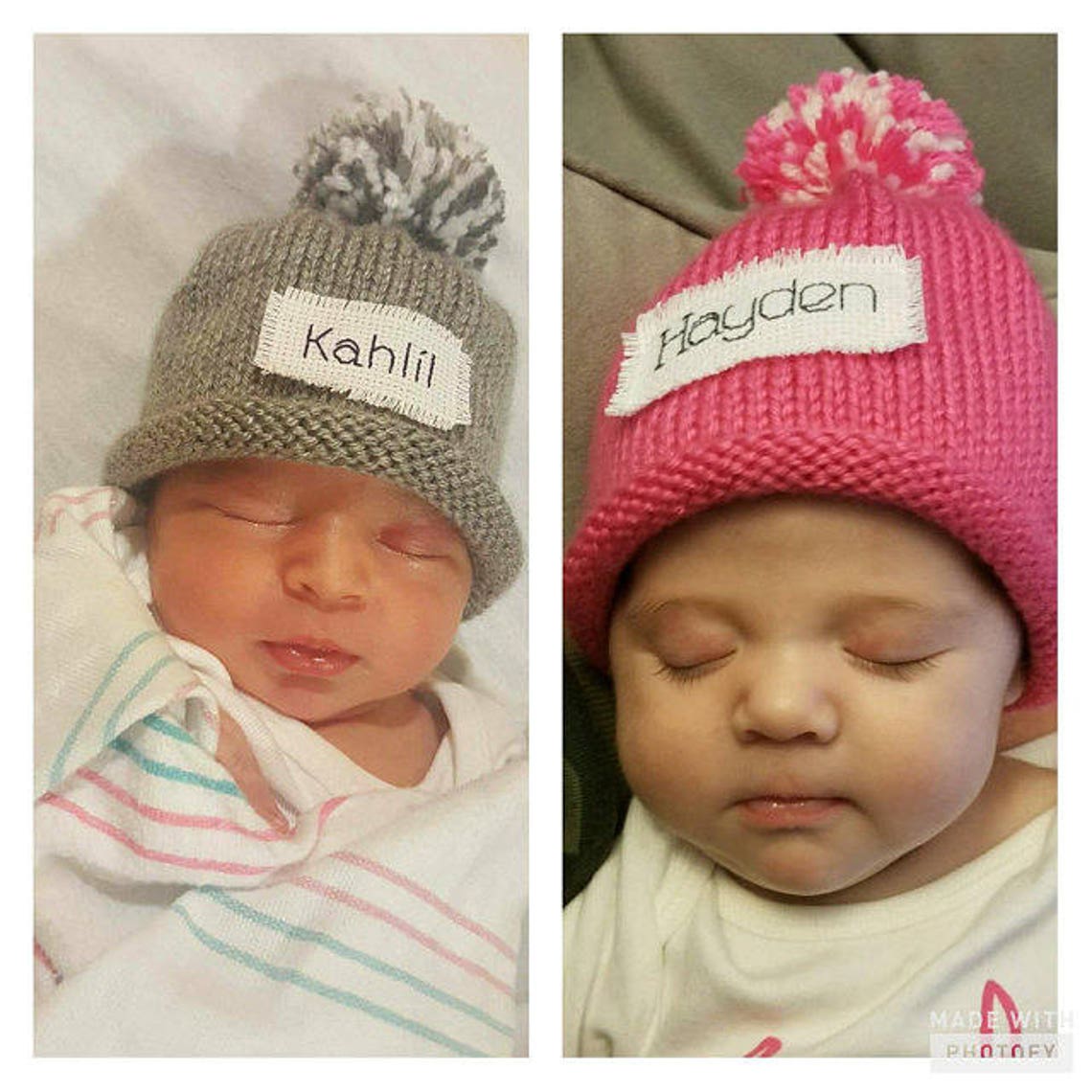 NEWBORN NAME ANNOUNCEMENT Personalized Baby Boy Hat Etsy