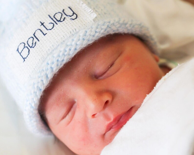 Baby Announcement Preemie Baby Boy Hat Personalized Etsy