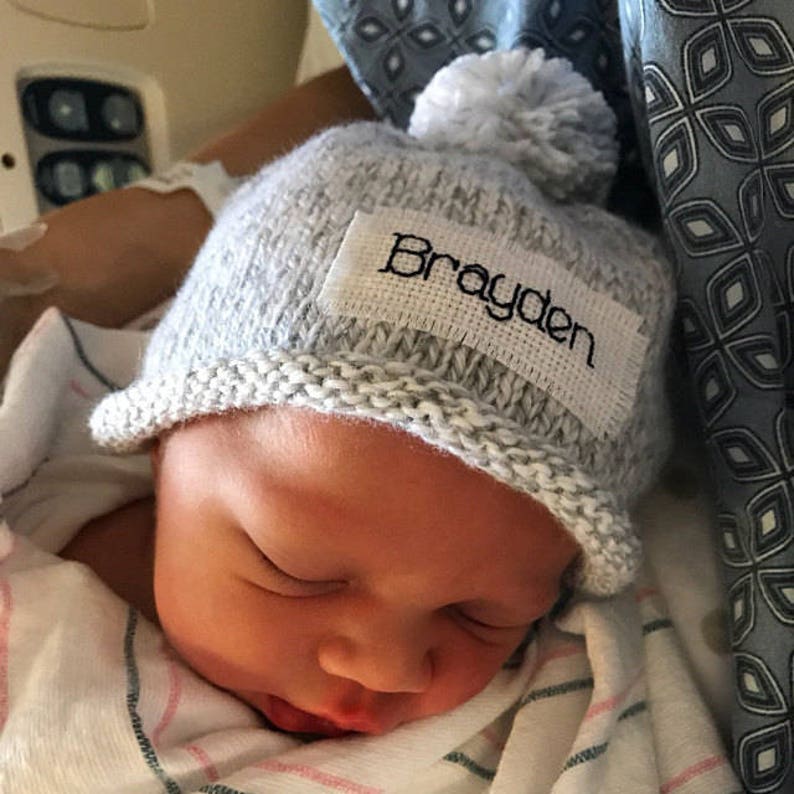 Personalized baby hat monogram winter hat baby boy hats Etsy