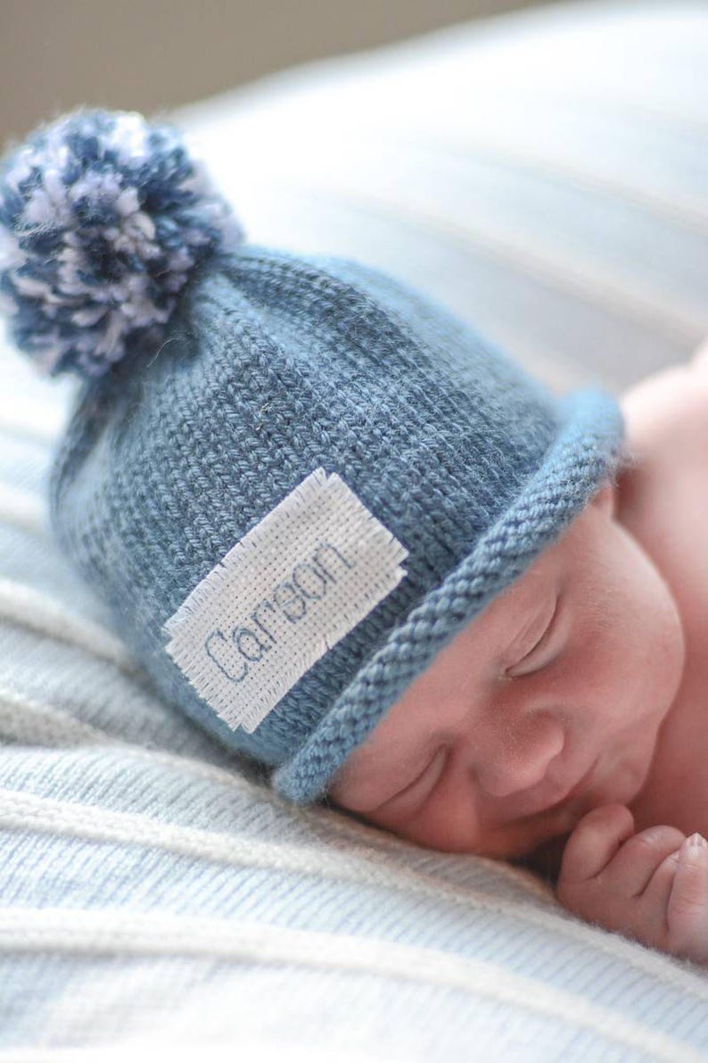 Baby Boy, Baby Name Announcement, New Baby, Baby Shower gift, Baby hat, winter hat, newborn, baby girl, knit hat, Personalized, Photo Prop image 6