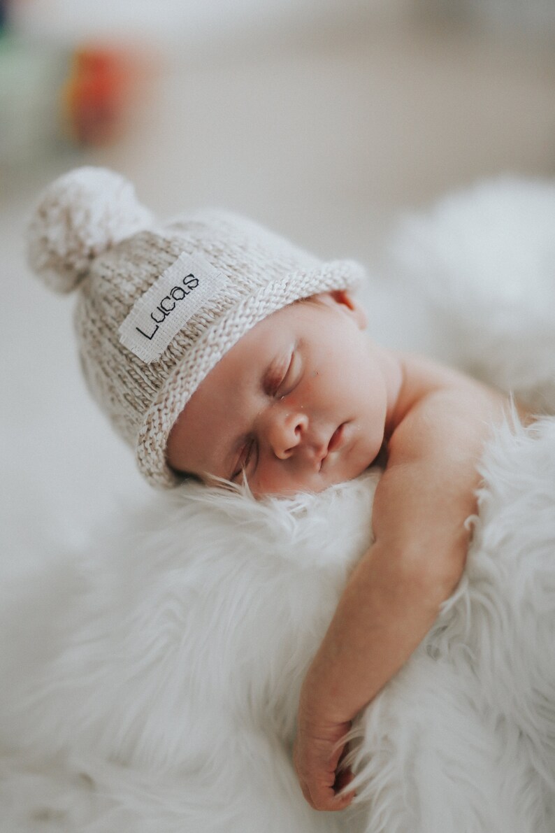 Personalized Baby Winter Hats Knit Baby Hat New Baby Etsy