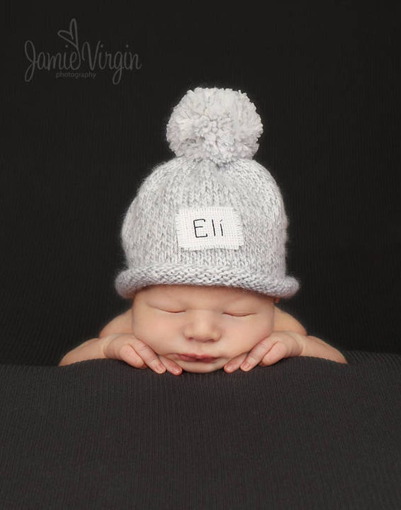 Monogram Baby Boy Winter Hat Baby Boy Hat Personalized Hat Etsy