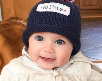 Baby PATRIOTS hat, baby sport hat, football, football hat, New England Patriots, Preemie/24 Months