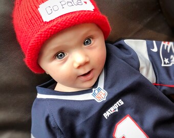 Baby PATRIOTS hat, baby sport hat, football, football hat, New England Patriots, Preemie/24 Months