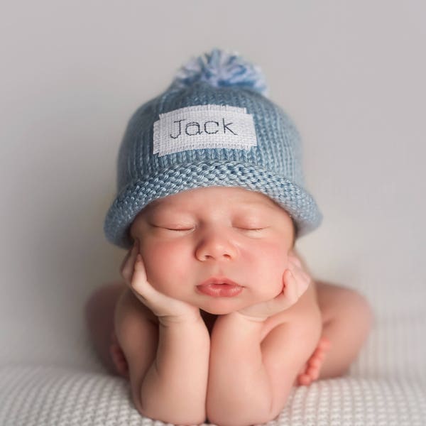 NEWBORN PHOTOS, Knit Baby Hat, Preemie hat, Baby boy, baby girls hat, personalized, monogram hat, winter hat, monogrammed name, MicroPreemie