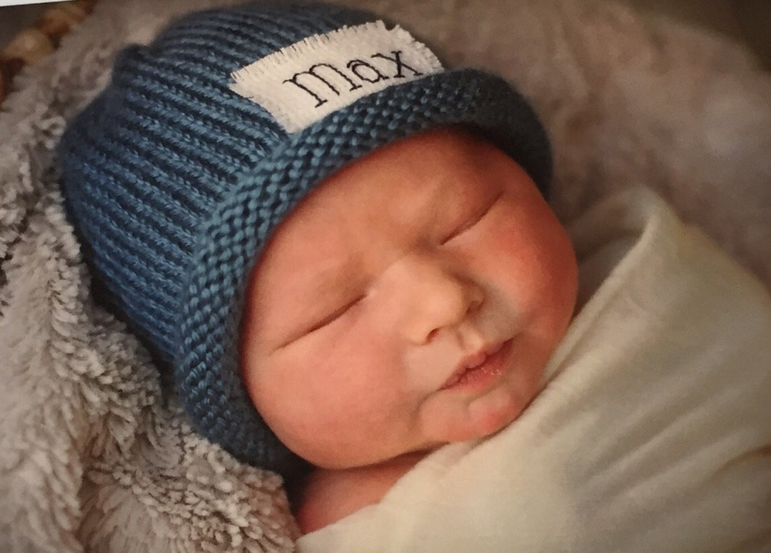 Monogram Baby Boy Winter Hat Baby Boy Hat Personalized Hat Etsy