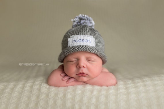 Personalized baby hat monogram winter hat baby boy hats | Etsy