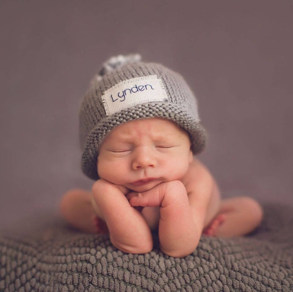 Knit Baby Hat Preemie Hat Free Monogrammed Name Baby Name Etsy