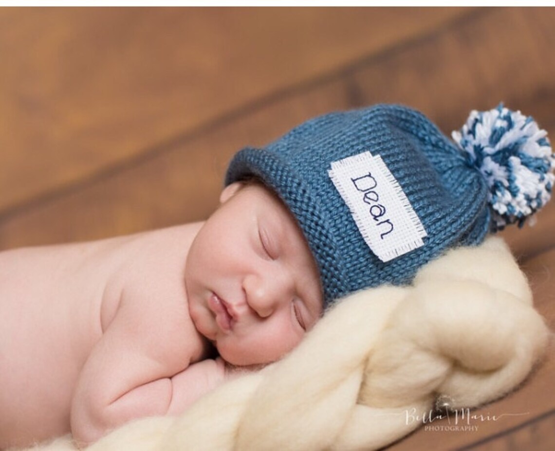 Monogram Baby Boy Winter Hat Baby Boy Hat Personalized Hat Etsy