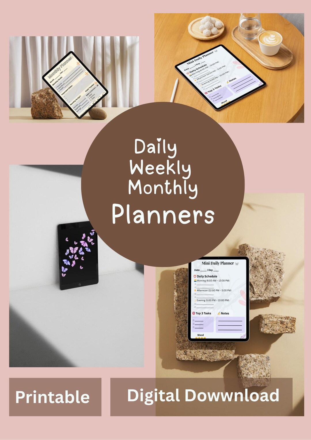 2026 Printable Planner Bundle – Daily Weekly Monthly | Digital PDF ...