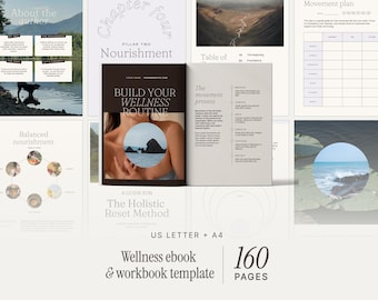 Wellness Coach Ebook & Workbook Template | Canva Editable | 160 Pages (Digital Download)