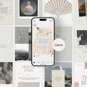40 elegante Social-Media-Vorlagen für stilvolle Looks | Neutrale, kuratierte Canva-Designs (Digitaler Download)