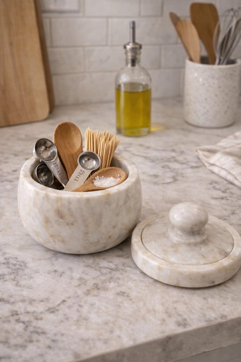 marble bowl with lid storage, marble spice jar with lid, marble salt container kitchen, white marble storage jar, marble sugar jar container, handmade marble kitchen jar, stone storage jar with lid, marble jar for dry fruits, marble kitchen organizer jar, marble bowl with lid, marble jar, spice jar, salt container, storage jar, stone jar, kitchen storage, sugar jar, dry fruit bowl, marble kitchen, farmhouse decor, condiment jar, marble storage