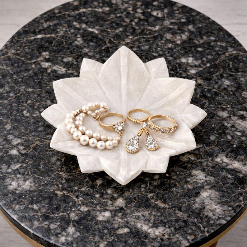 marble lotus plate decor, marble trinket dish lotus, white marble jewelry dish, marble catchall tray lotus, marble candle plate holder, lotus marble vanity tray, small marble decor tray, marble pooja decor plate, marble diya plate holder, marble ring holder dish, marble lotus plate, trinket dish marble, jewelry dish, catchall tray, marble tray, vanity tray, candle plate, diya plate, pooja decor, marble decor, ring holder dish, small marble tray, home decor tray