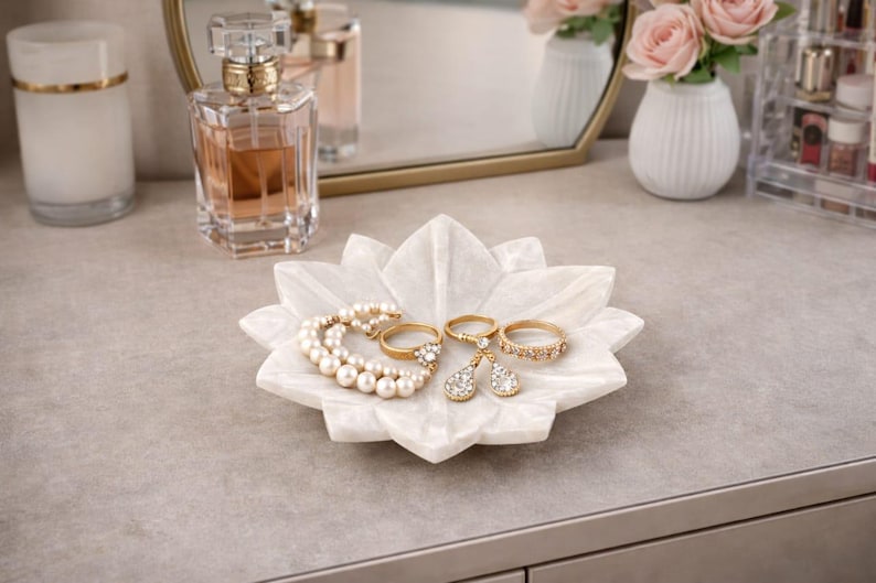 marble lotus plate decor, marble trinket dish lotus, white marble jewelry dish, marble catchall tray lotus, marble candle plate holder, lotus marble vanity tray, small marble decor tray, marble pooja decor plate, marble diya plate holder, marble ring holder dish, marble lotus plate, trinket dish marble, jewelry dish, catchall tray, marble tray, vanity tray, candle plate, diya plate, pooja decor, marble decor, ring holder dish, small marble tray, home decor tray
