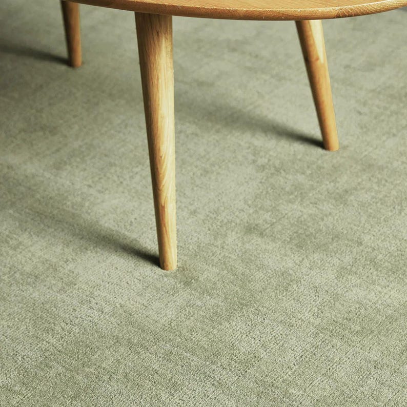 Hand Tufted Wool Rug | Sage Green Solid Area Carpet for Living Room ...