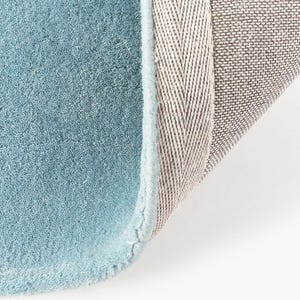 Hand getufteter Wollteppich | Solid Hellblauer Teppich Für Wohnzimmer | Schlafzimmer | Wohndekor Teppich