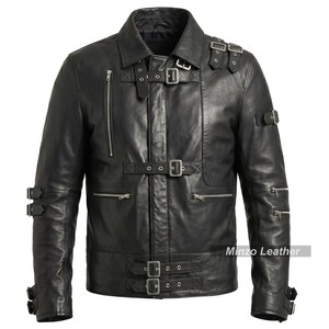 Michael Jackson Bad Black Leather Jacket – Men’s MJ Biker Style Iconic Costume Coat