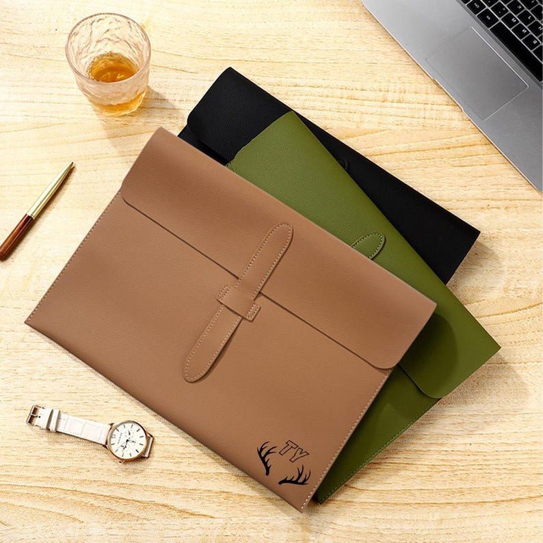 Personalized A4 Leather Buckle File Bag Waterproof Thickened Large ...