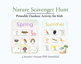 Forest Nature Scavenger Hunt Printable – Outdoor Kids Activity – Homeschool Nature Study – Preschool Kindergarten