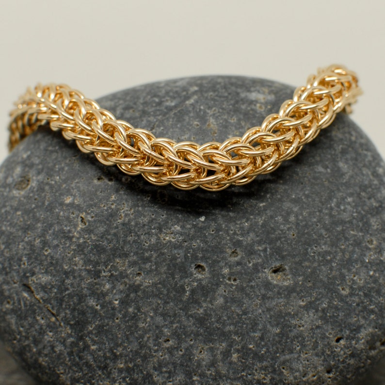 Artisan Jewelry Celebration Bracelet Handmade 14K Gold Filled Chainmaille Bracelet Handmade Chain Wedding Jewelry