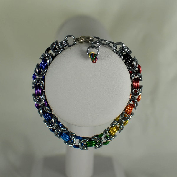 Bright Rainbow Byzantine Bracelet - Ready to Ship