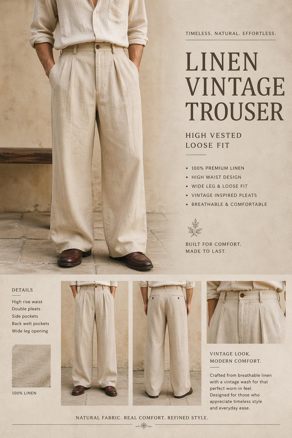 Vintage Linen Trousers - Etsy UK