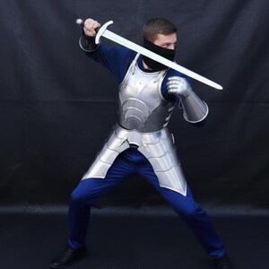 中世騎士の手作りスチールプレートアーマー - LARP、コスプレ、ファンタジー装飾、コレクターギフト 画像 2