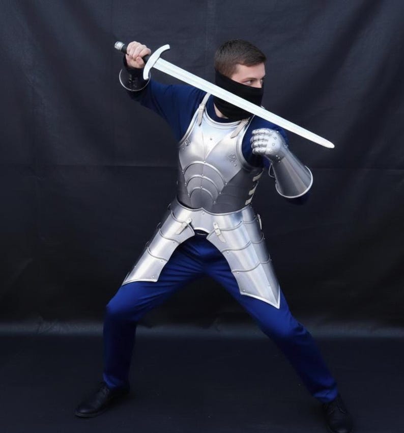中世騎士の手作りスチールプレートアーマー - LARP、コスプレ、ファンタジー装飾、コレクターギフト 画像 2