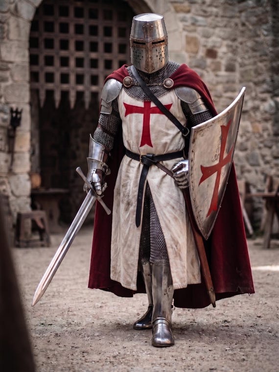 Medieval Crusader Knight Armor Handmade Templar Steel Costume LARP & Cosplay