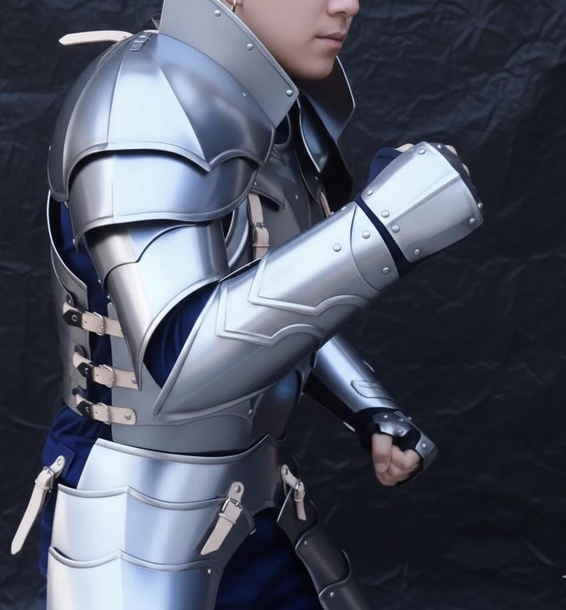 中世騎士の手作りスチールプレートアーマー - LARP、コスプレ、ファンタジー装飾、コレクターギフト 画像 8