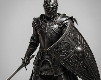Handmade Dark Medieval Knight Steel Armor | Gothic LARP & Cosplay Armor | Renaissance Fair Outfit