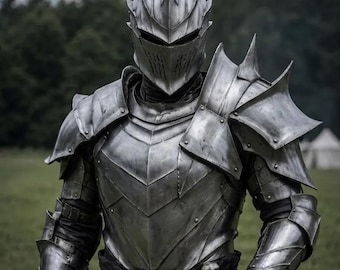 Medieval Knight Full Suit Of Armor Wearable Steel Dark Warrior Costume, LARP Cosplay Armor