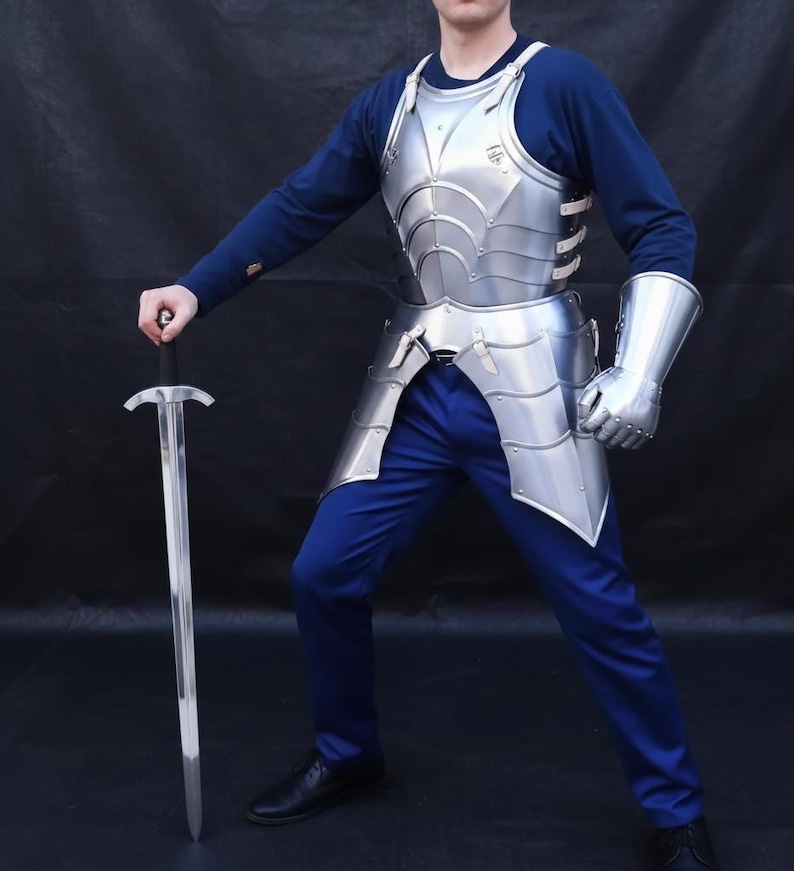 中世騎士の手作りスチールプレートアーマー - LARP、コスプレ、ファンタジー装飾、コレクターギフト 画像 7