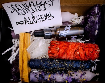 PROTECTION RITUAL KIT|  Dragon’s Blood, Palo Santo, Amethyst Dead, Sea Salt.